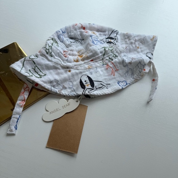 New Angel Dear Baby Toddler Boy Girl Muslin Sun Hat ~ Bark Life 6-12 month - Picture 1 of 3